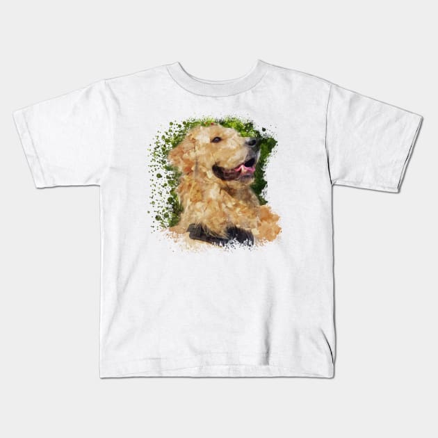 Golden Retriever dog Kids T-Shirt by Ginstore